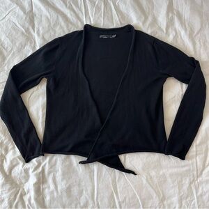 Prana Breathe Georgia Organic Cotton Black Wrap Cardigan Top Women’s - Medium